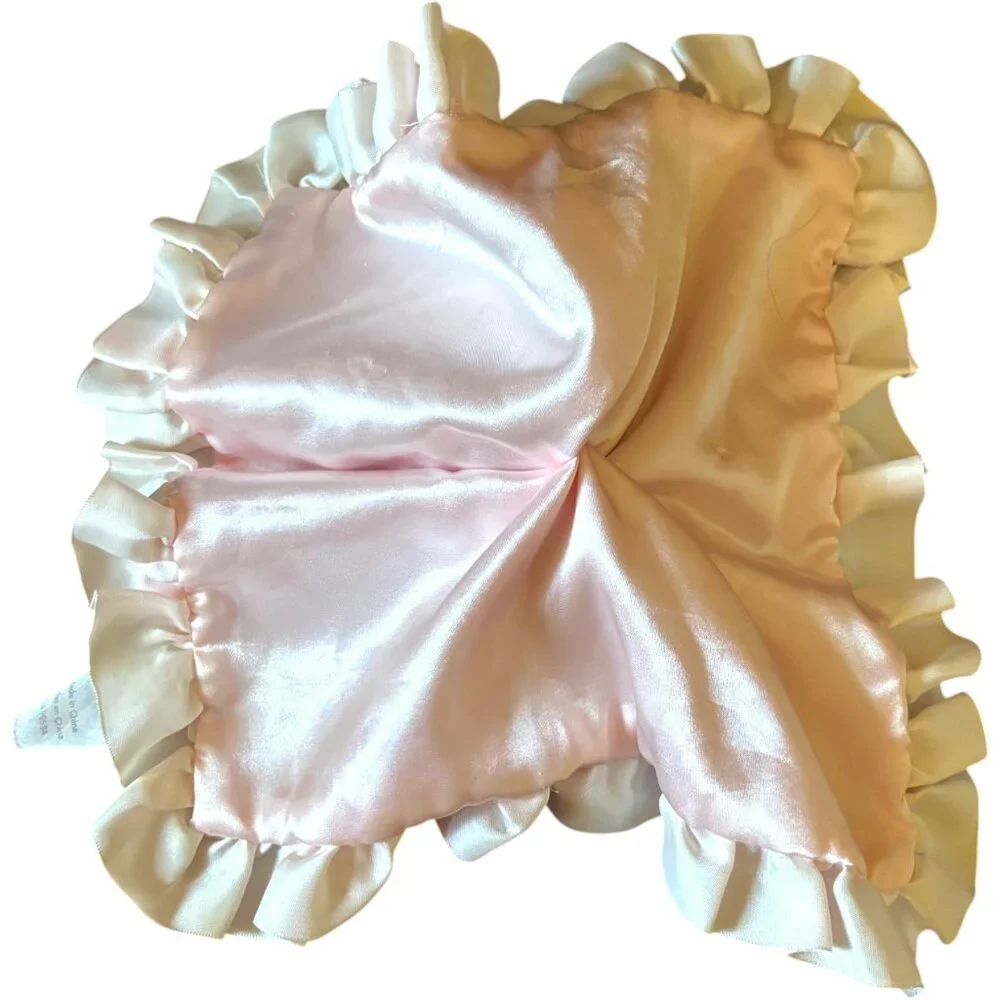 CARTER'S Pink Bear Lovey Ring Rattle Plush Satin Ruffles 2010 Girls‎ Security